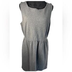 Gap ladies size Large Heather gray sleeveless cute summer dress-midi-pockets